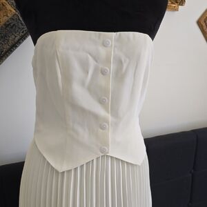 NWT Off White Strapless Pleated Dress